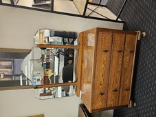 OAK DRESSER WITH MIRRORS