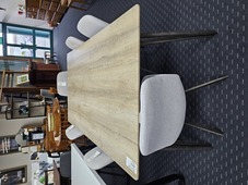 "Gwyn"table shop 2nd $499.00 "Gwyn dining chairs $99.00 Each