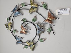 Metal Wall Art Spiral Butterflies